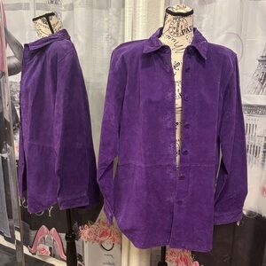 NWT Vintage Bagatelle Purple Leather Suede Shacket